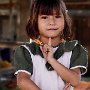 Myanmay- Inle Lake -school girl posing - 2
