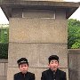 Tokyo, Japan. Two boys in high school uniforms.